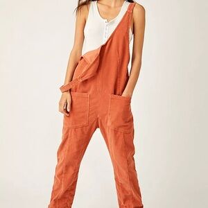 NWT We The Free x Free People High Roller Corduroy Jumpsuit in Cedar / Size XS